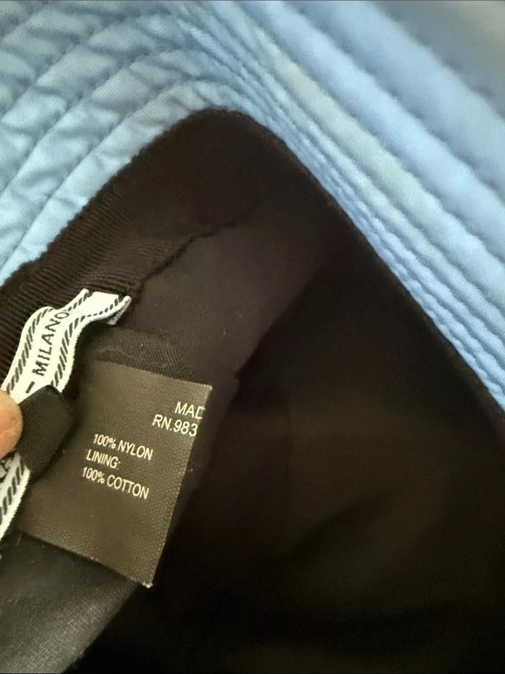 Prada Light Blue Nylon Bucket Hat with Triangle Logo